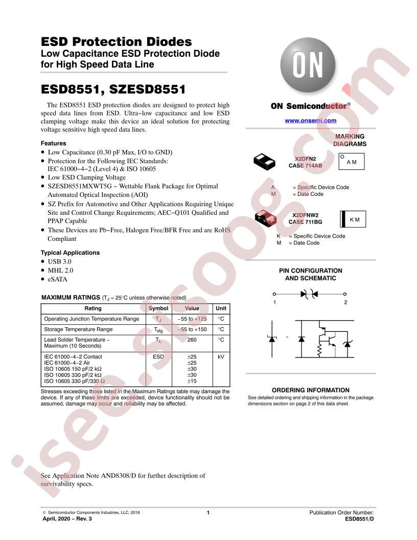 ESD8551, SZESD8551