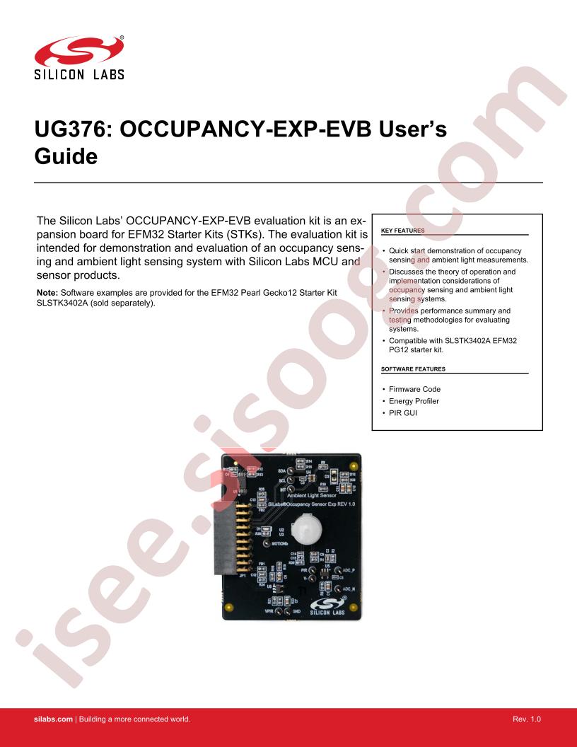 OCCUPANCY-EXP-EVB User Guide