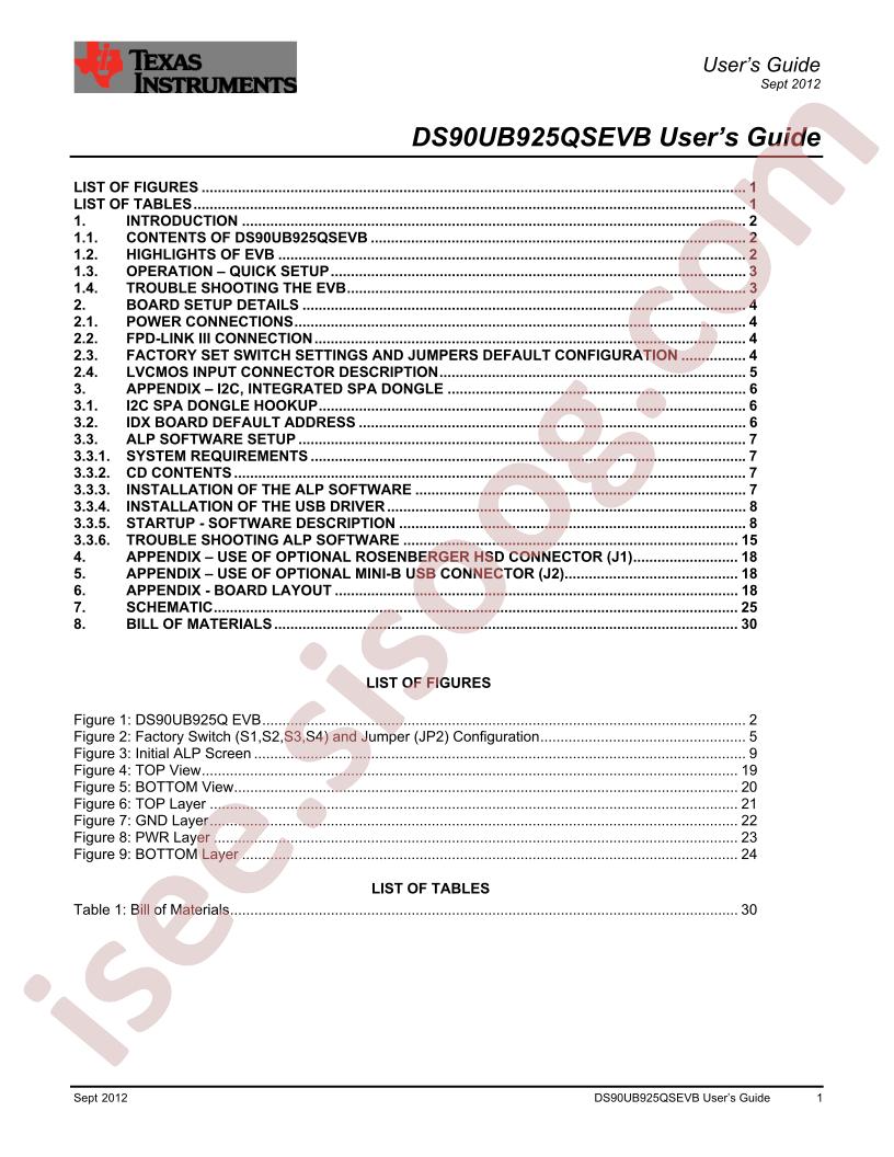 DS90UB925QSEVB User Guide