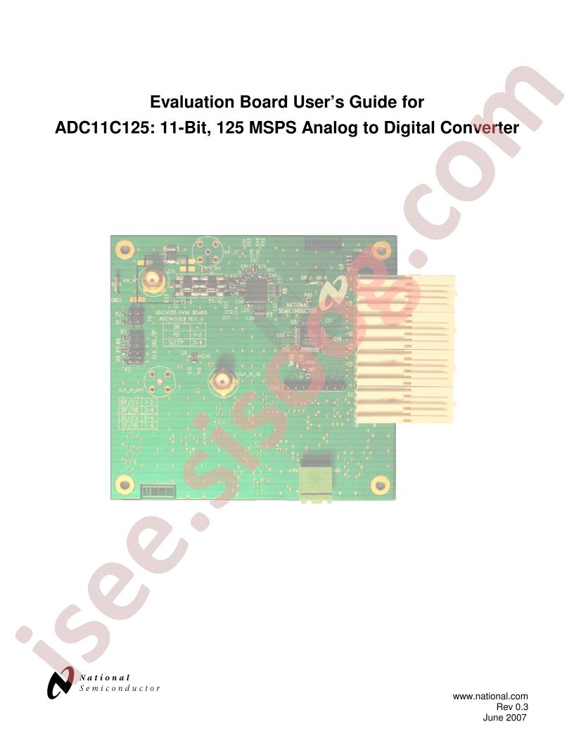 ADC11C125 Eval Brd Guide