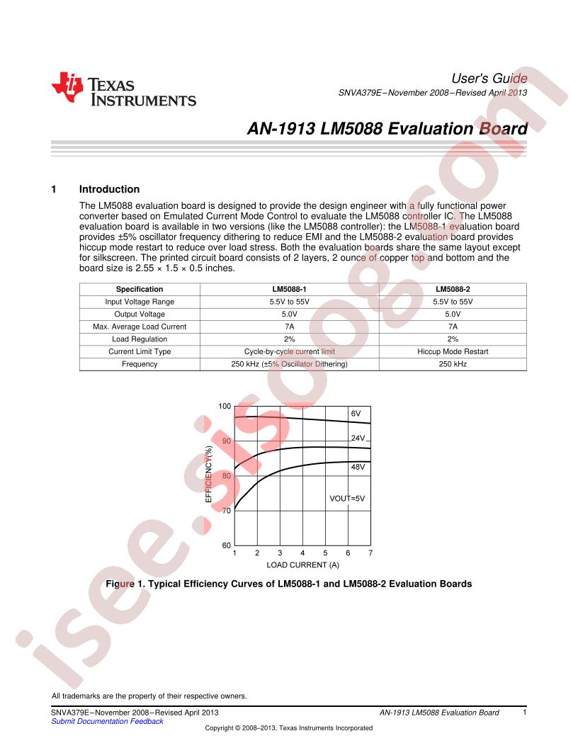 LM5088 Eval Board AppNote