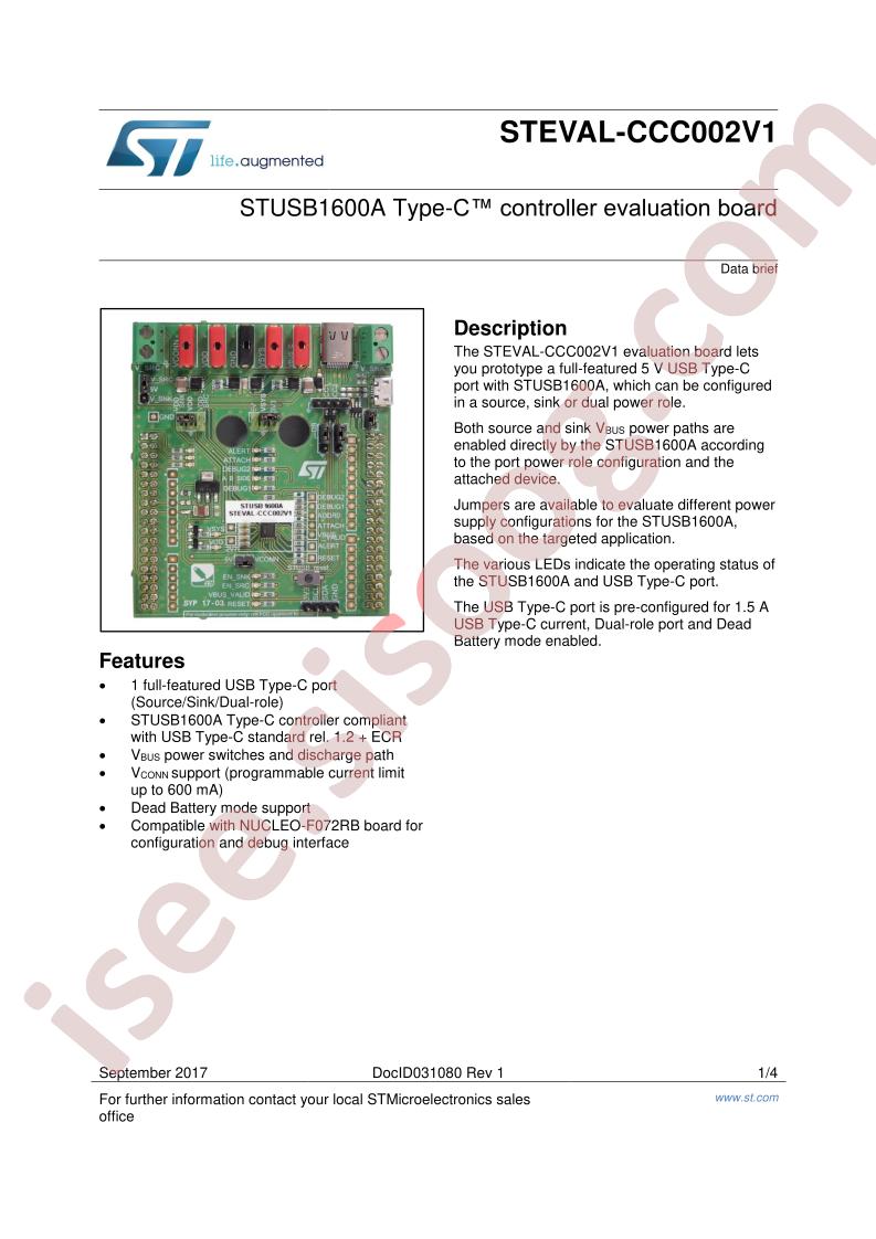 STEVAL-CCC002V1 Data Brief