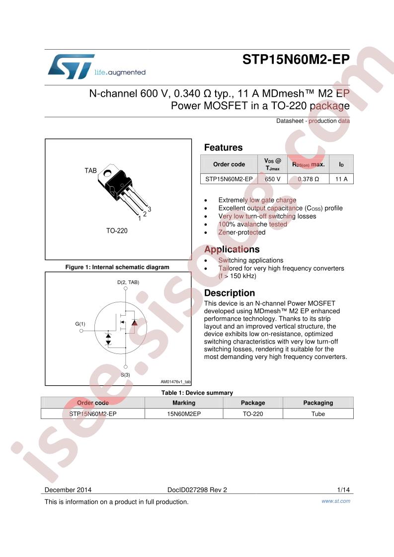 STP15N60M2-EP