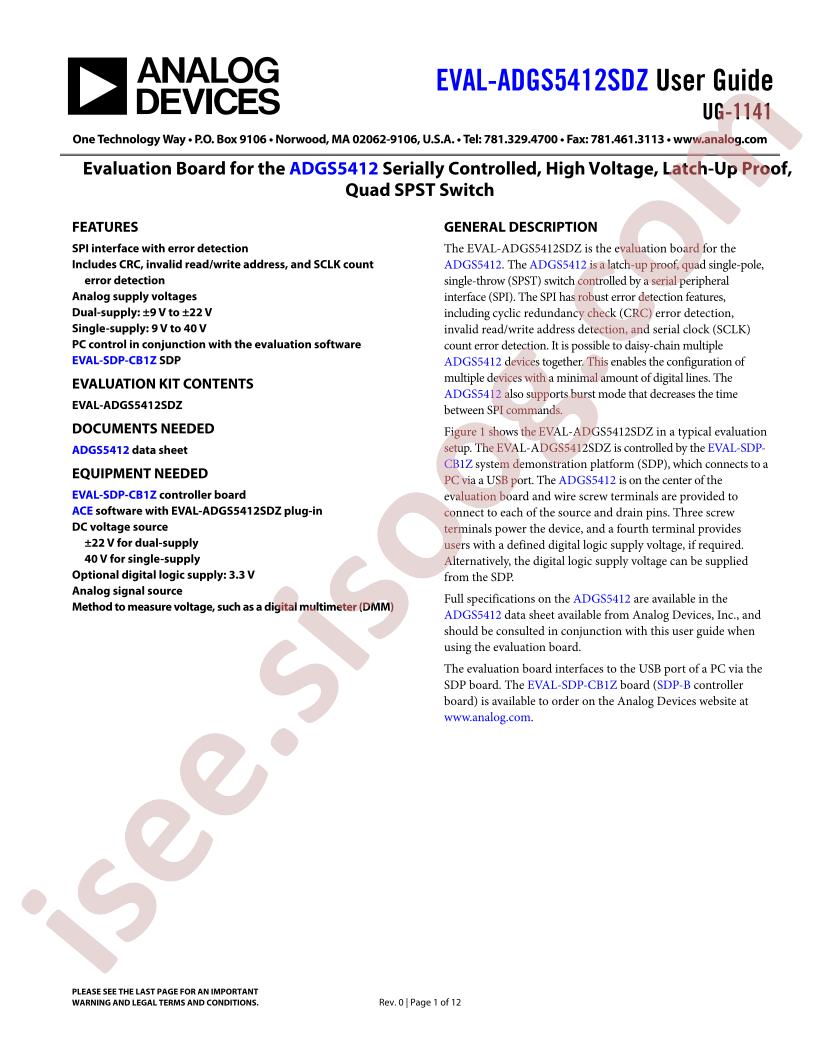 EVAL-ADGS5412SDZ Guide
