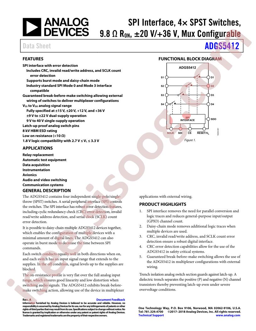 ADGS5412 Datasheet