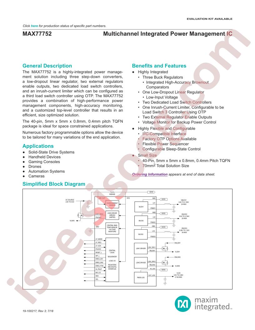 MAX77752 Datasheet