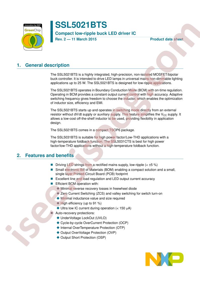 SSL5021BTS Datasheet