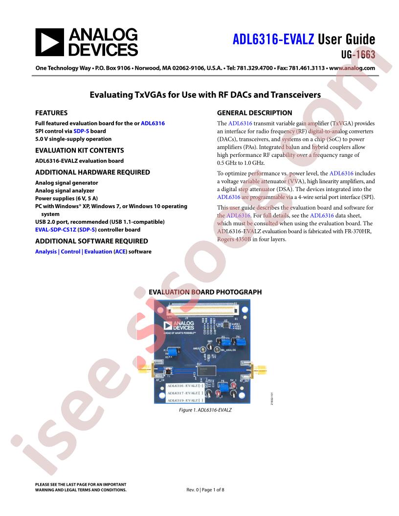 ADL6316-EVALZ Guide