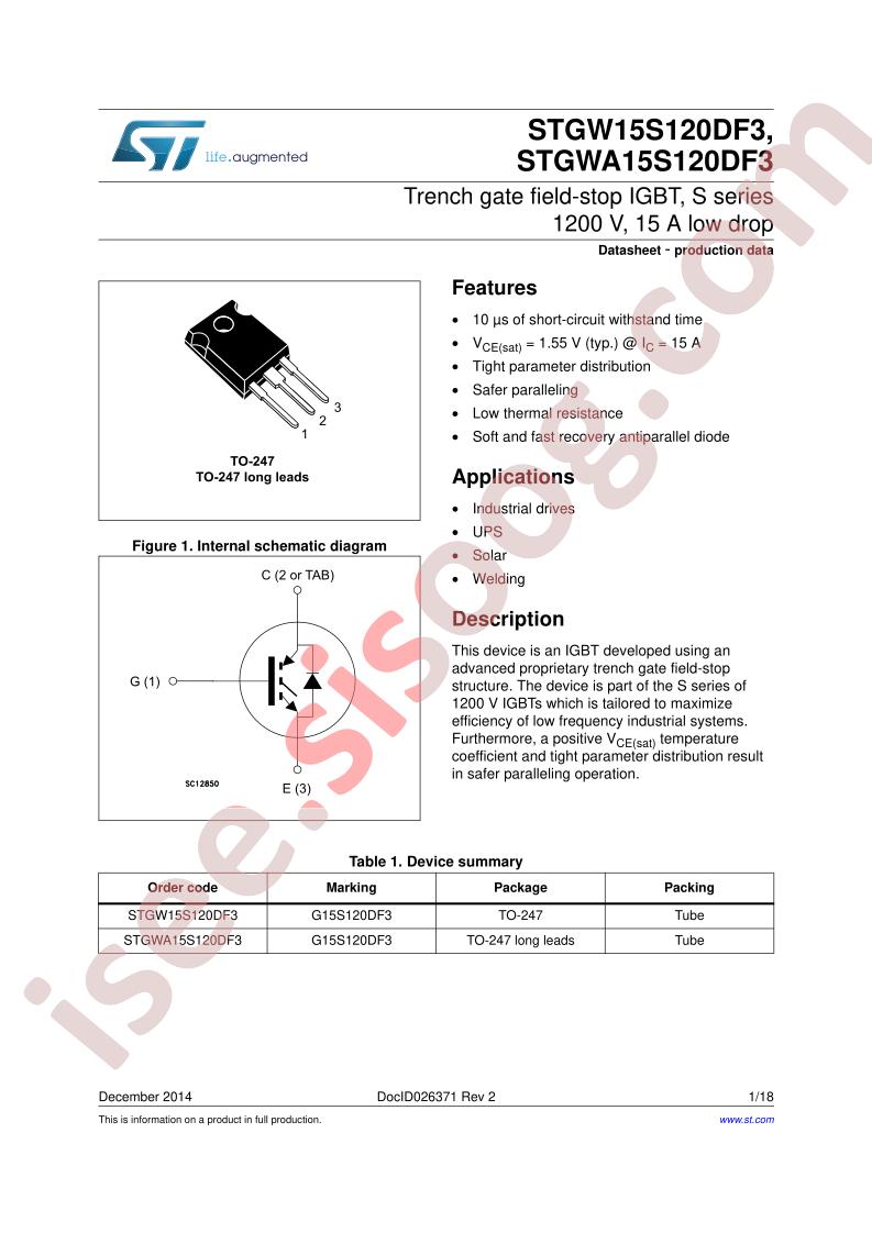 STGW(A)15S120DF3