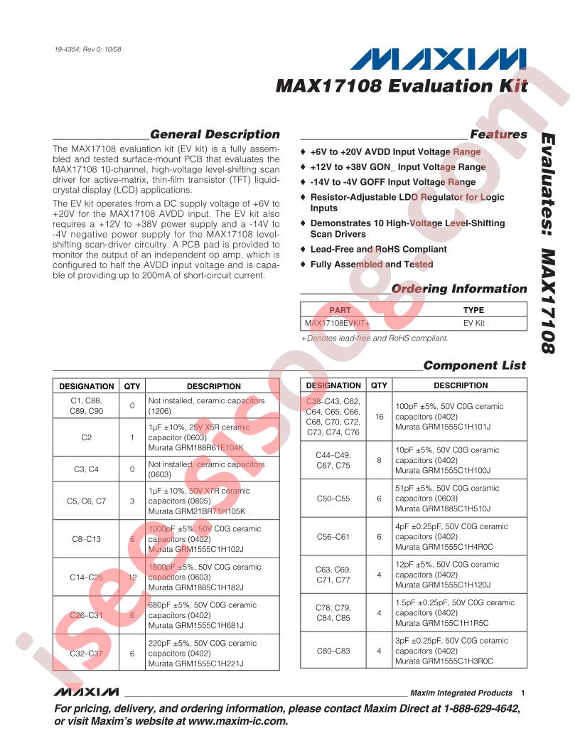 MAX17108 EVAL Kit
