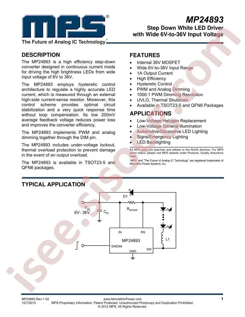 MP24893 Datasheet