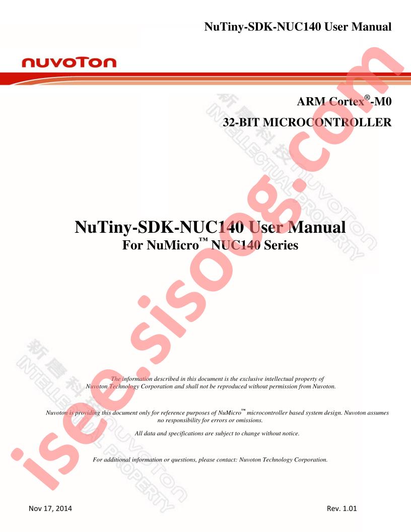 NuTiny-SDK-NUC140 User Manual