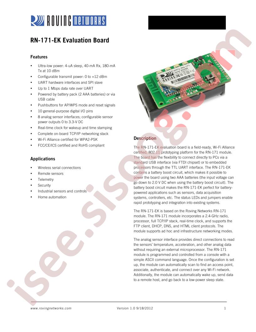 RN-171-EK eval Board