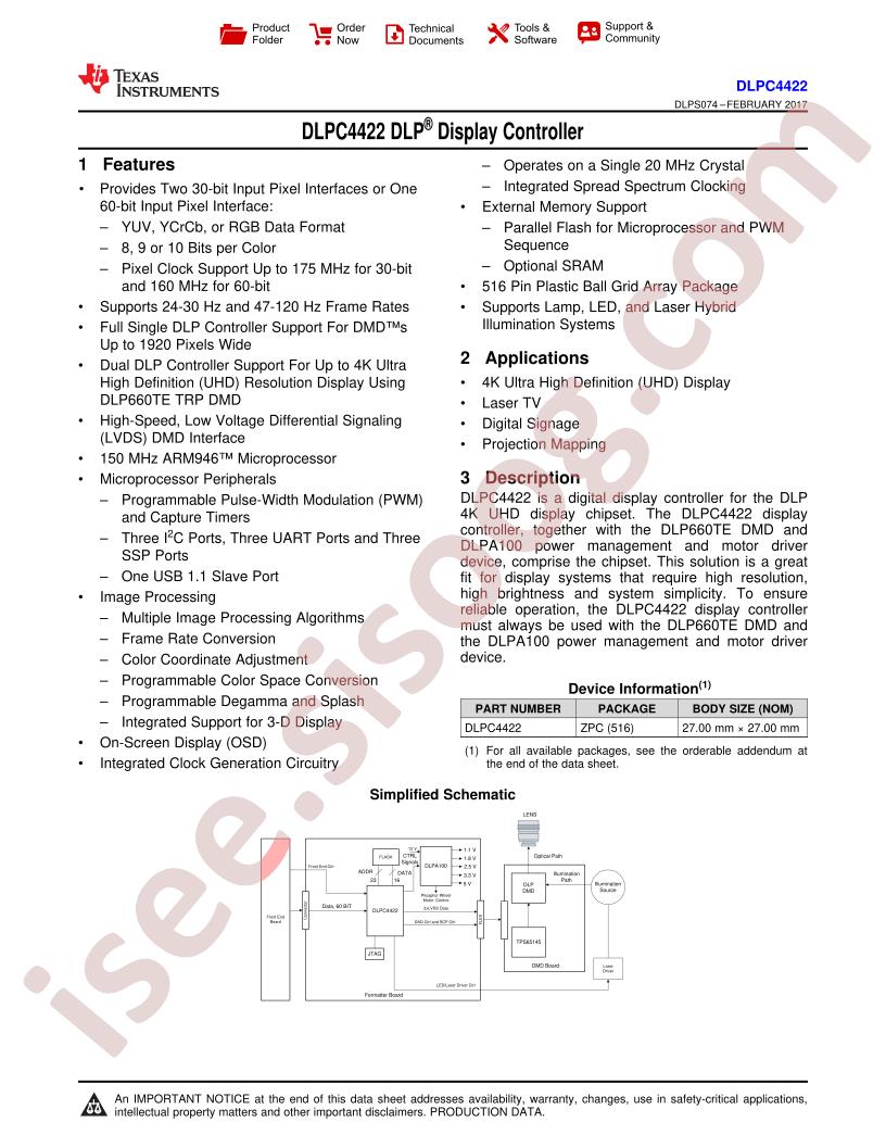 DLPC4422 Datasheet
