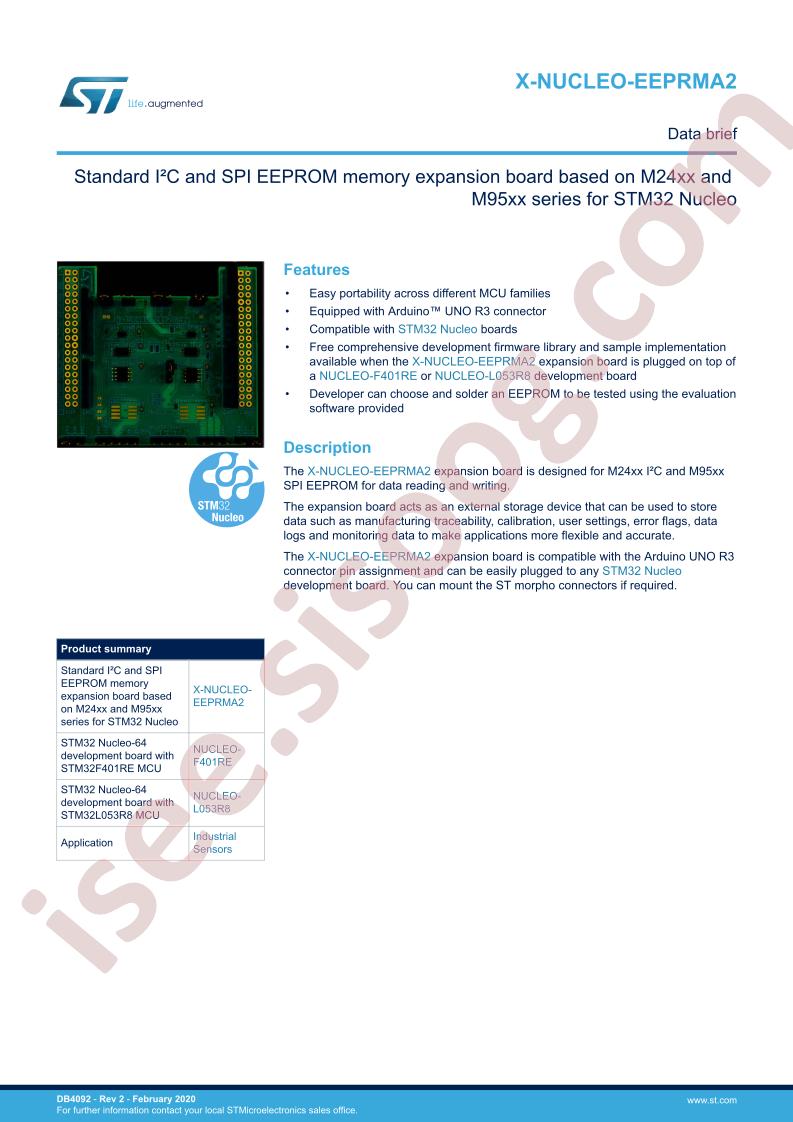 X-NUCLEO-EEPRMA2 Data Brief