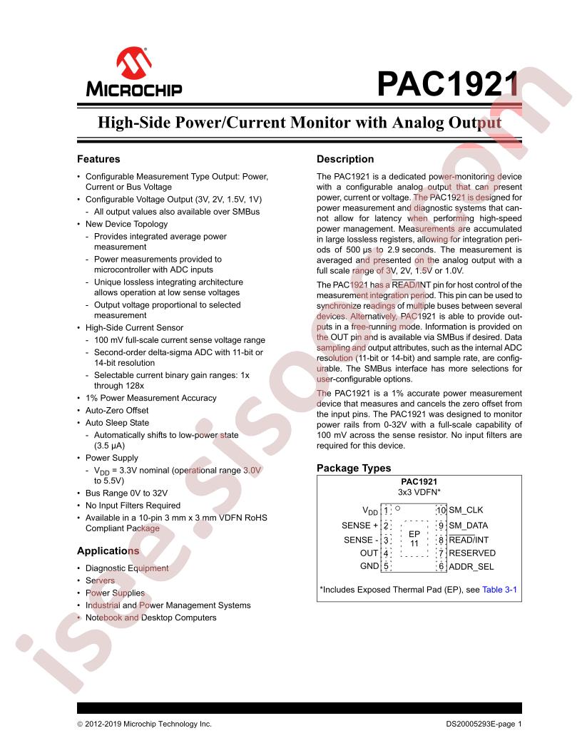 PAC1921 Datasheet