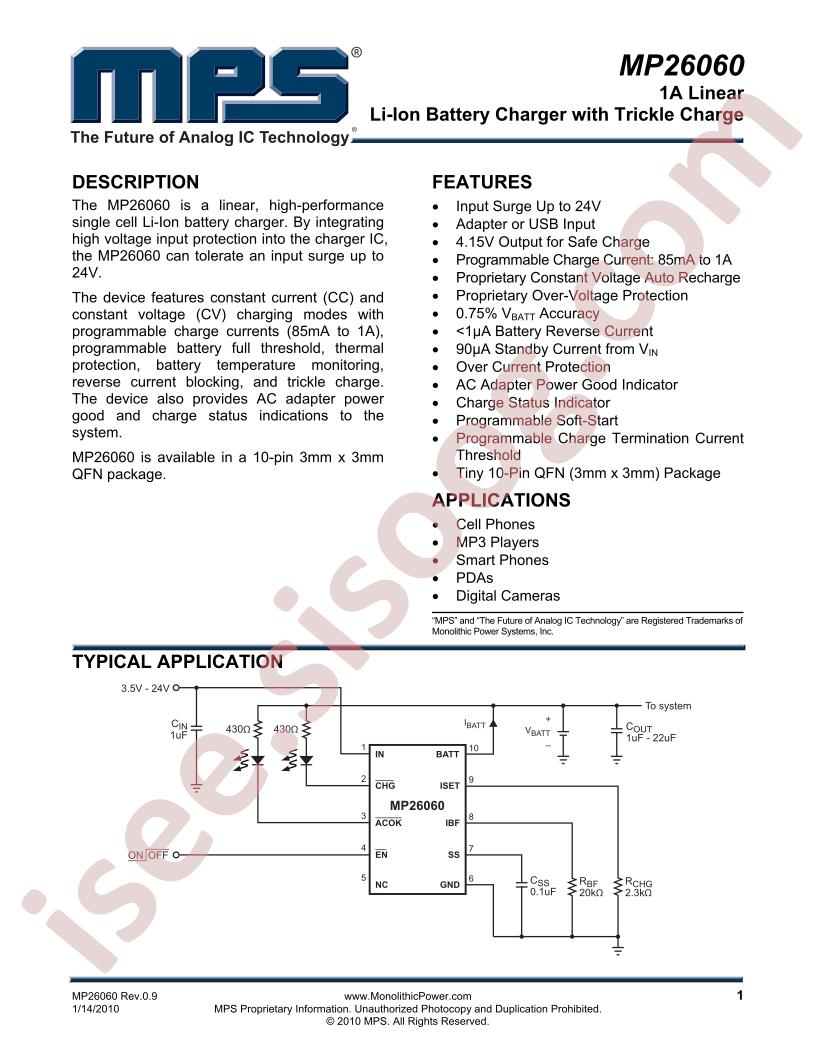 MP26060 Datasheet