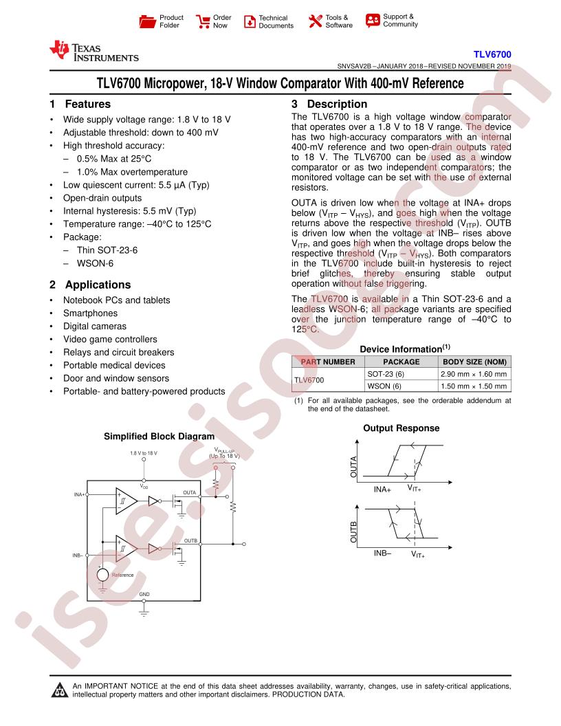 TLV6700 Datasheet