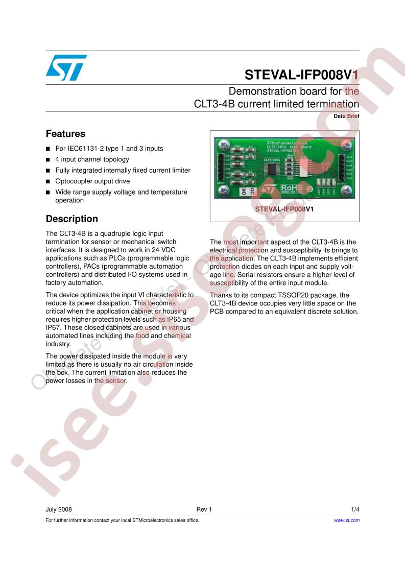 STEVAL-IFP008V1 Data Brief