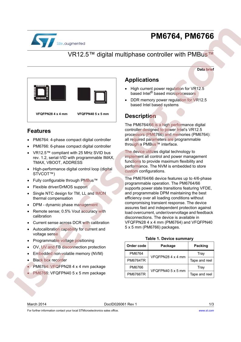 PM6764, PM6766 Data Brief