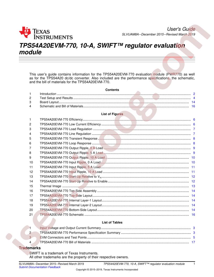 TPS54A20EVM-770 User Guide