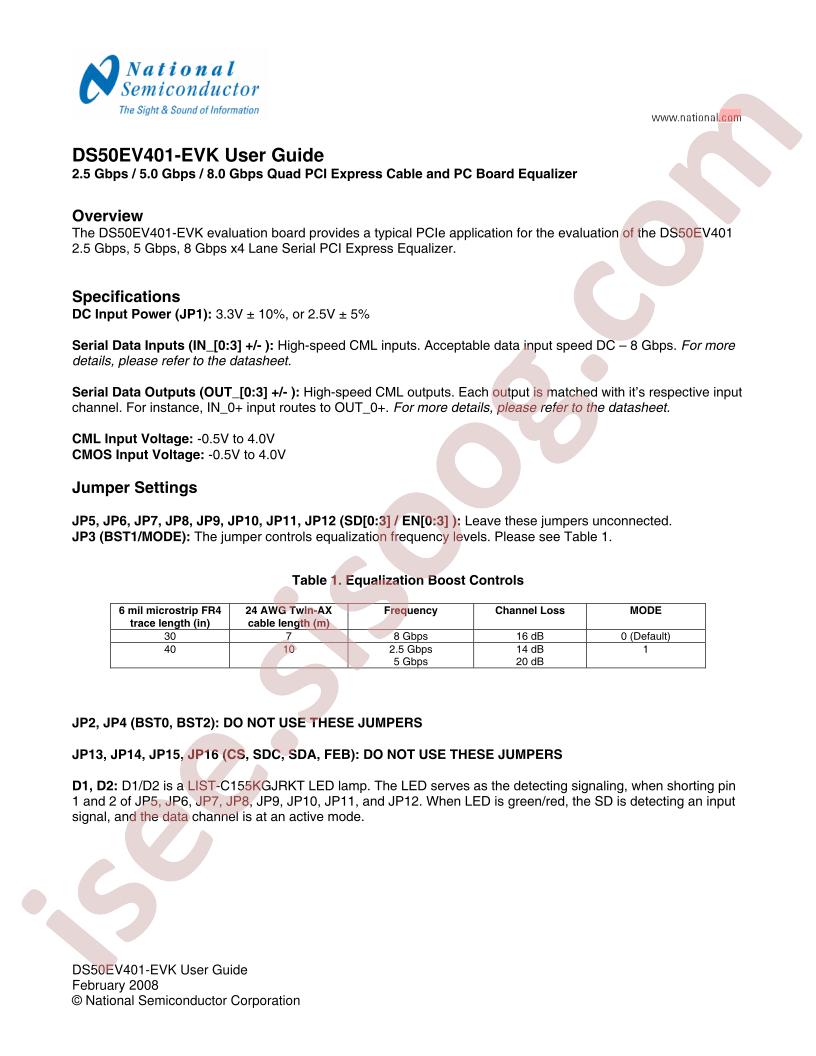 DS50EV401-EVK Guide