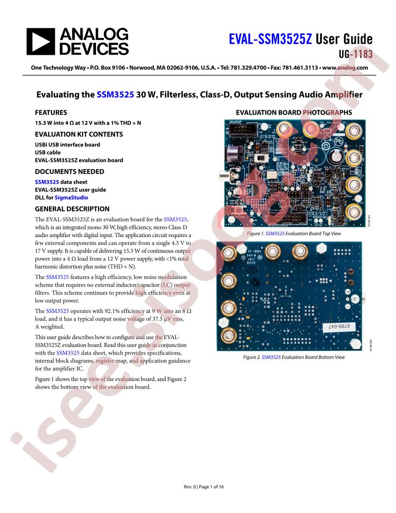 EVAL-SSM3525Z Guide