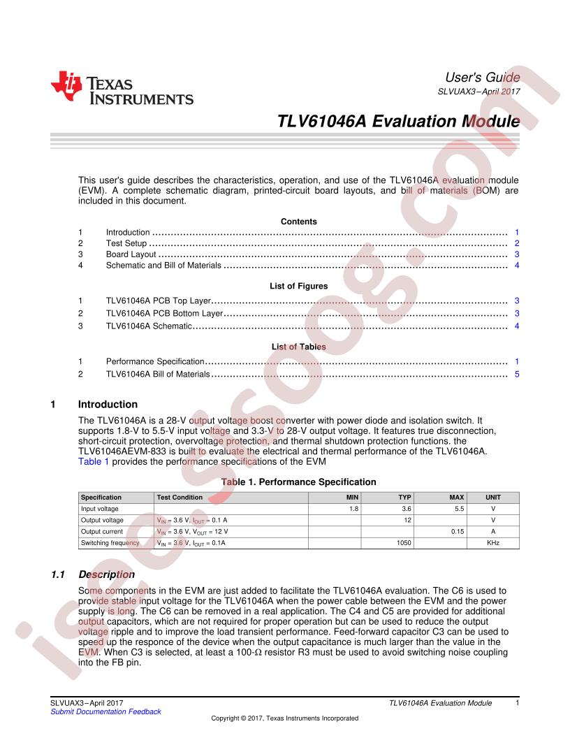 TLV61046AEVM-833 User Guide