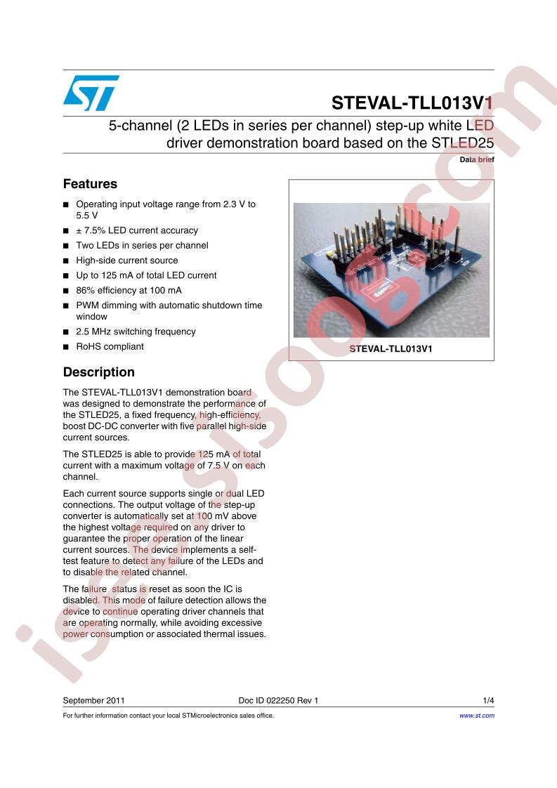 STEVAL-TLL013V1 Brief