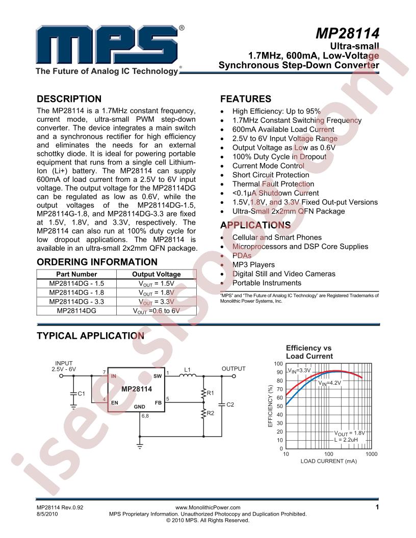 MP28114 Datasheet