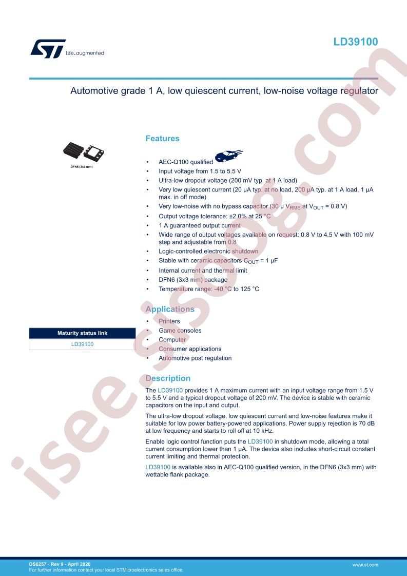 LD39100 Datasheet