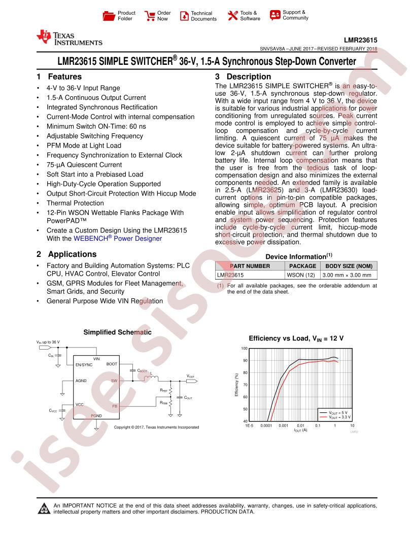 LMR23615 Datasheet
