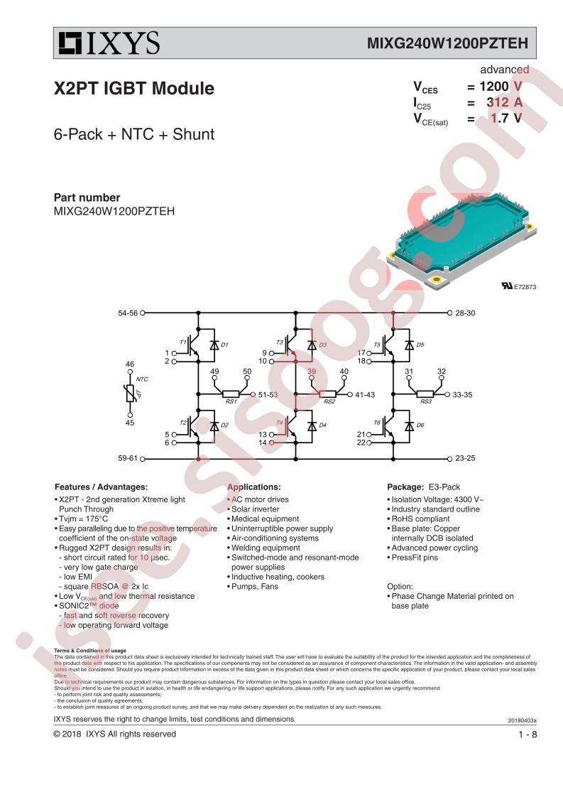 MIXG240W1200PZTEH Datasheet