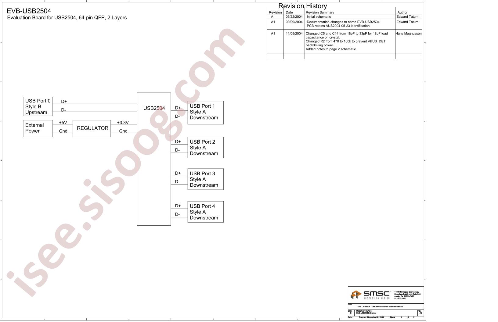 EVB-USB2504 Schematic