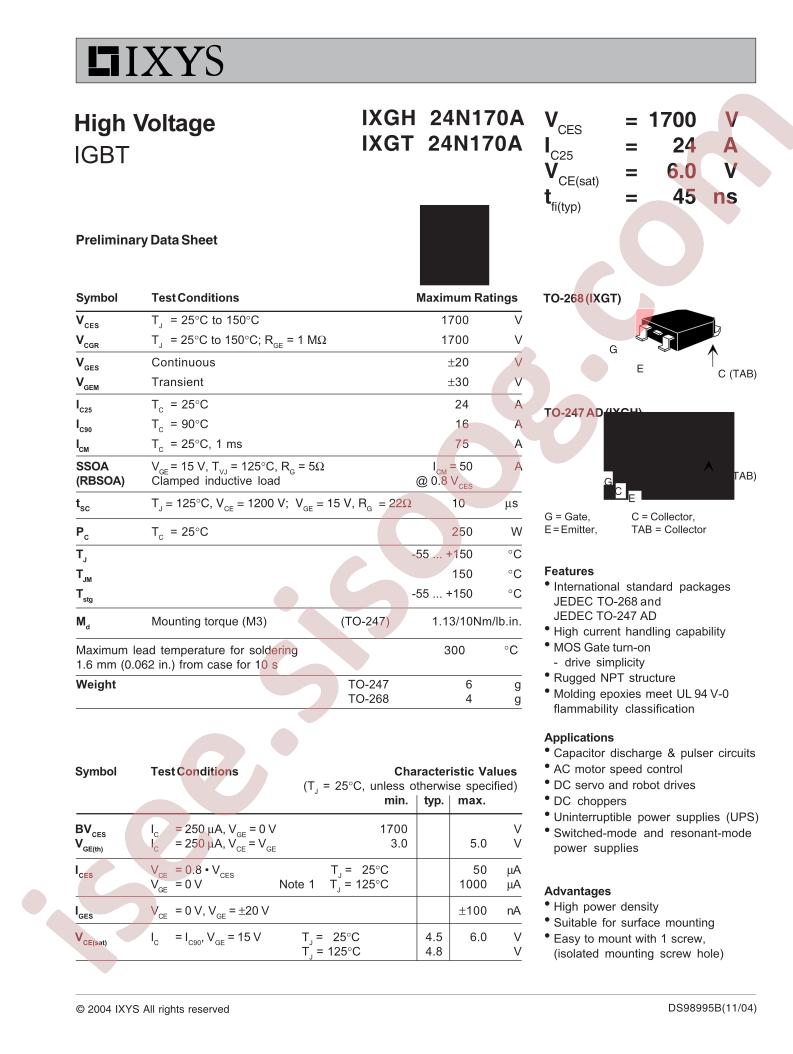 IXG(H,T)24N170A