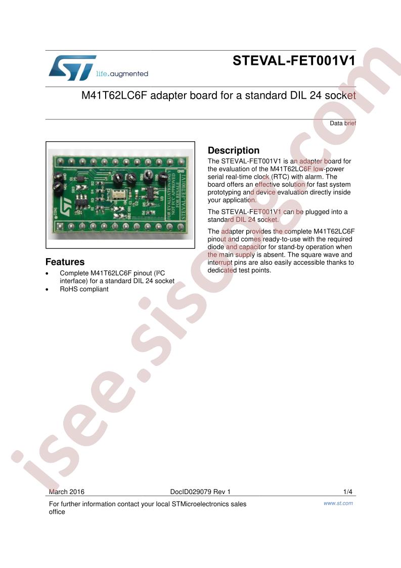 STEVAL-FET001V1 Data Brief