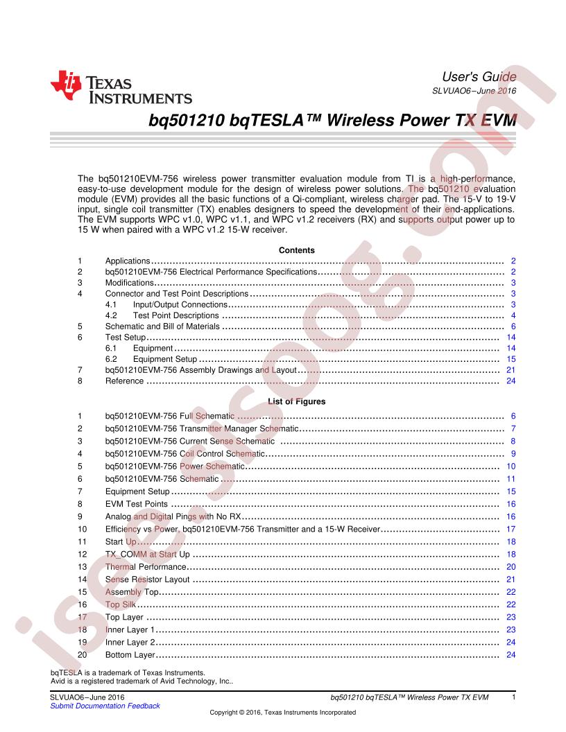 BQ501210EVM-756 User Guide