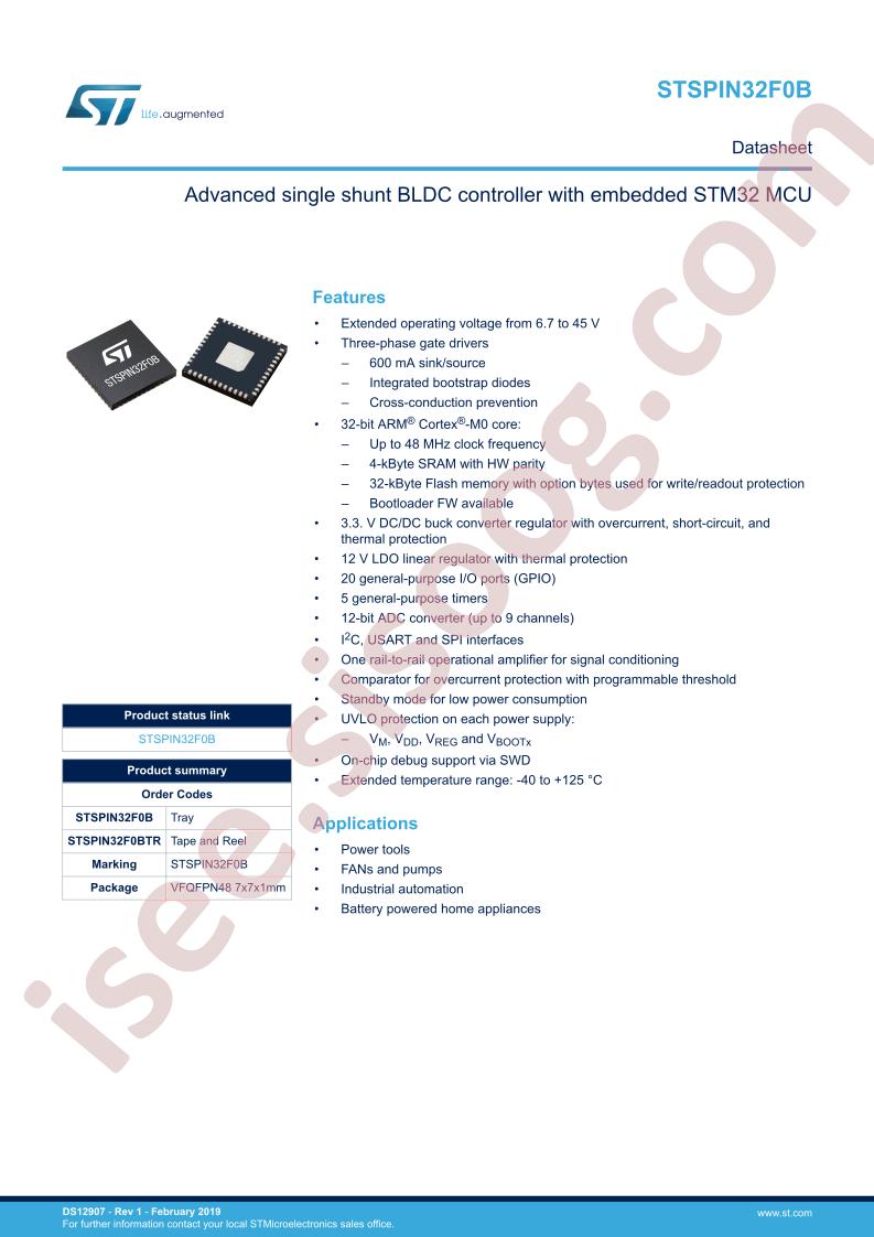 STSPIN32F0B Datasheet