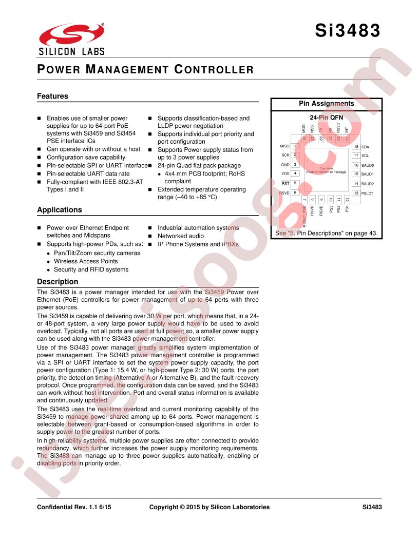 SI3483 Datasheet