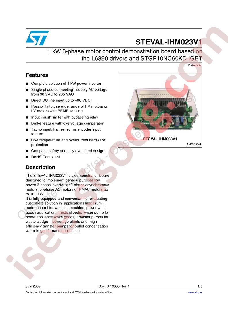 STEVAL-IHM023V1 Data Brief