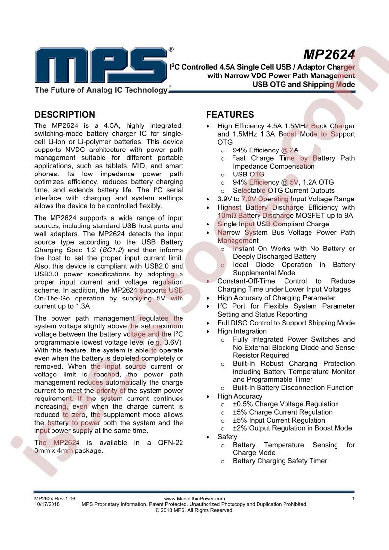 MP2624 Datasheet