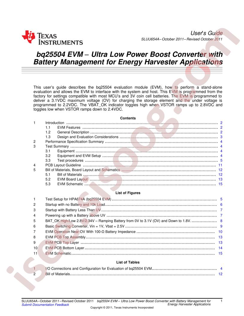 BQ25504EVM-674 Guide