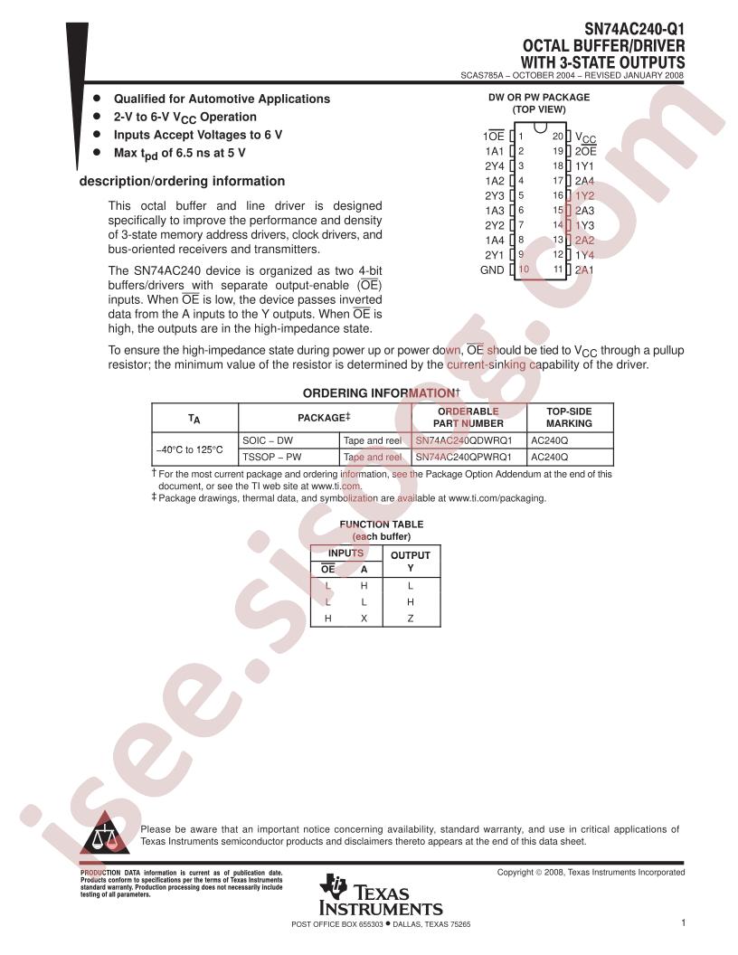 SN74AC240-Q1