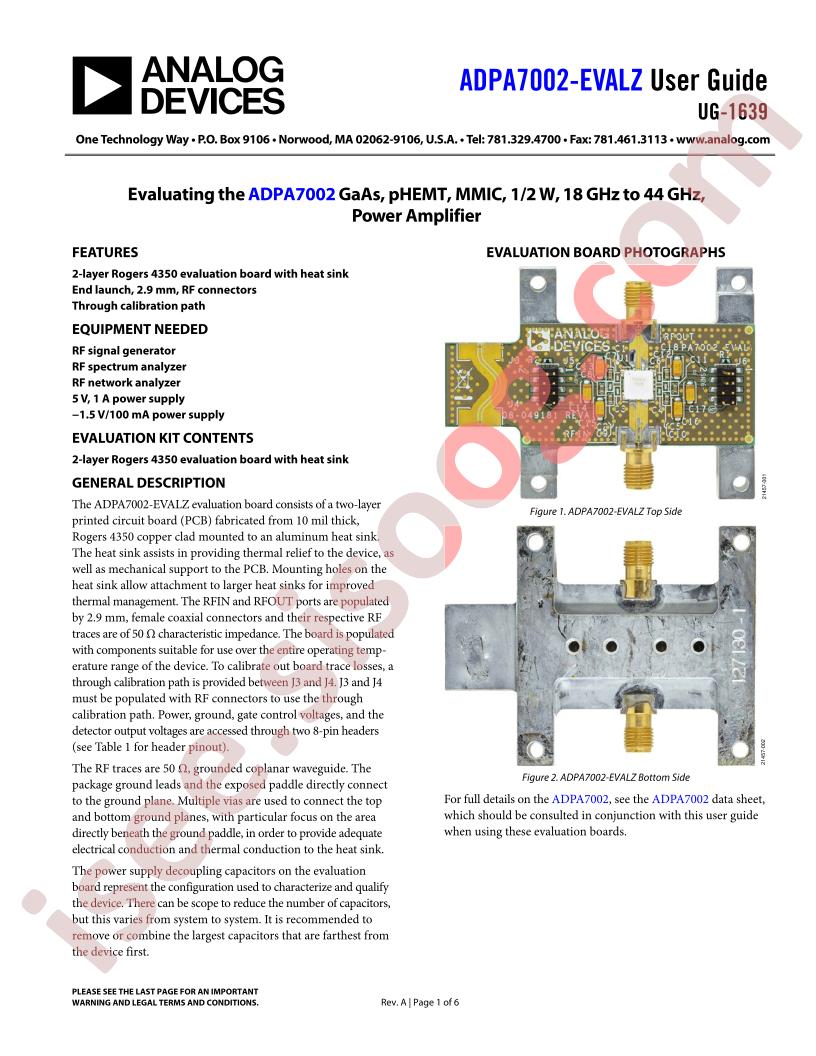 ADPA7002-EVALZ Guide