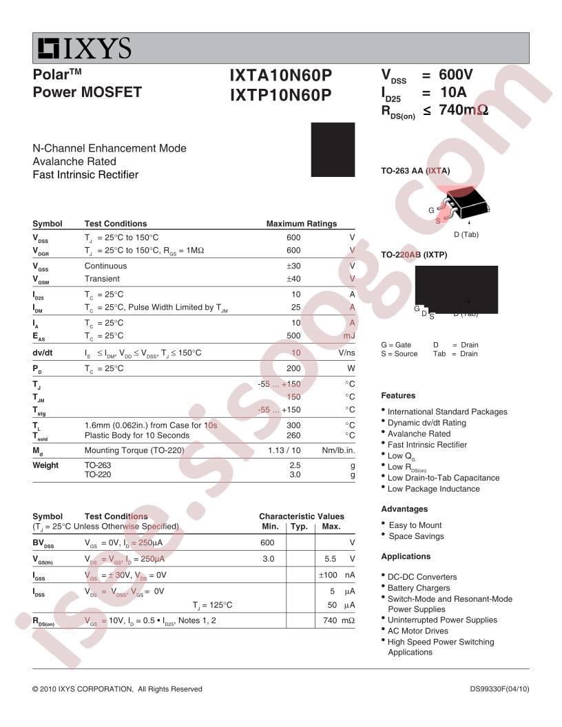 IXT(A,P) 10N60P