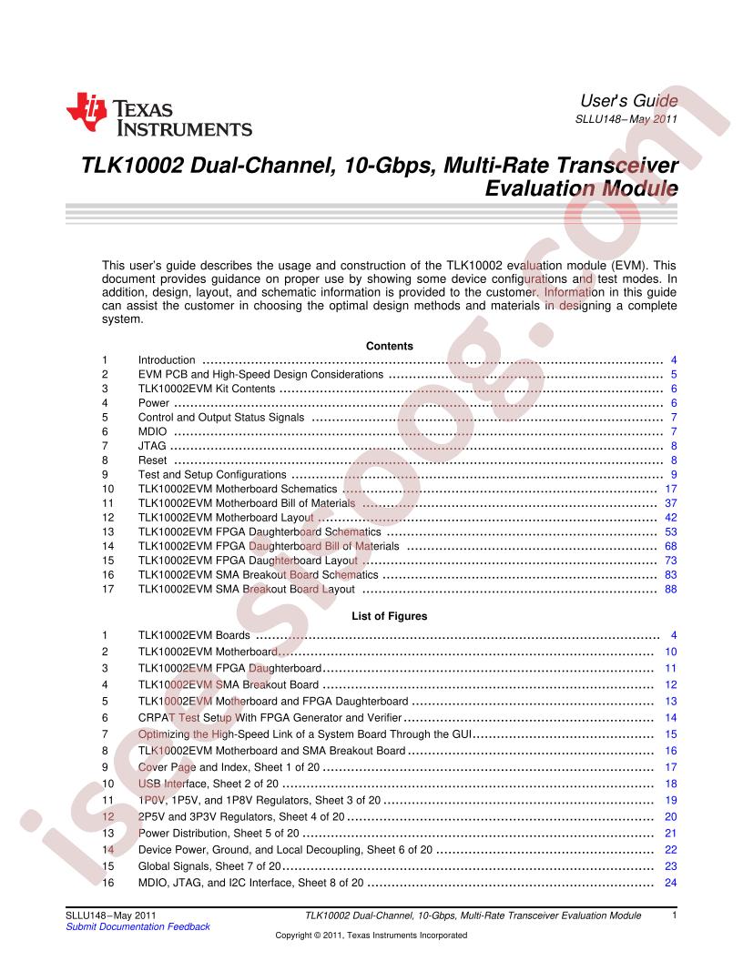 TLK10002 EVM User Guide