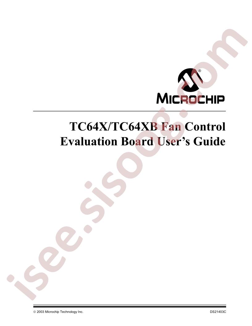TC64x, TC64xB Evaluation Board Users Guide