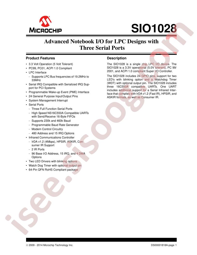 SIO1028 Datasheet