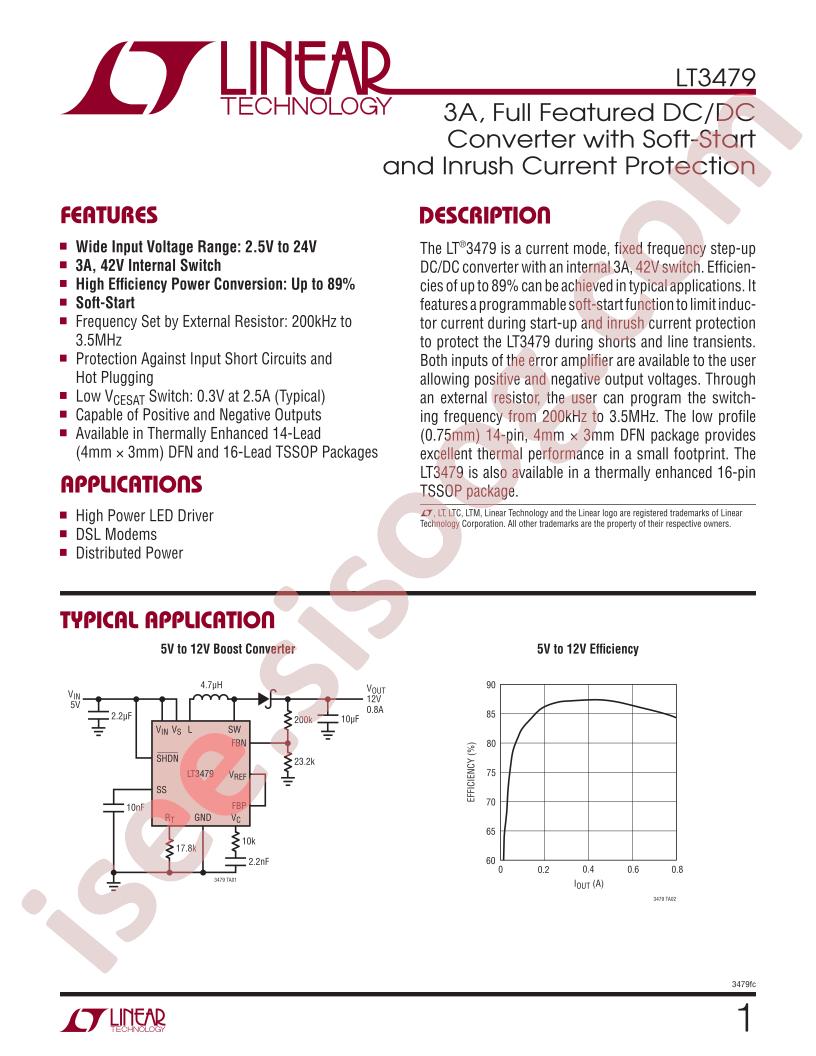 LT3479 Datasheet