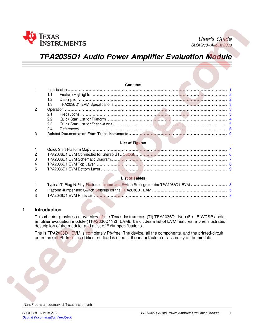 TPA2036D1 EVM